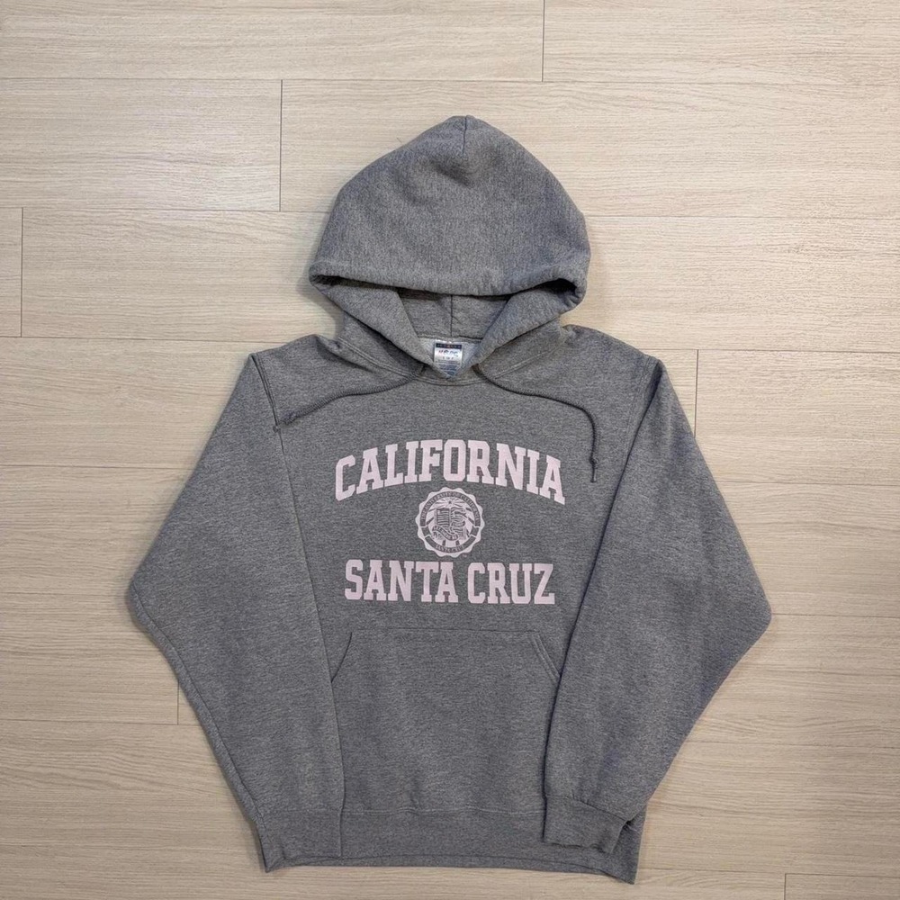 University Of California Santa Cruz Pink And Grey Hoodie Men's Size Small